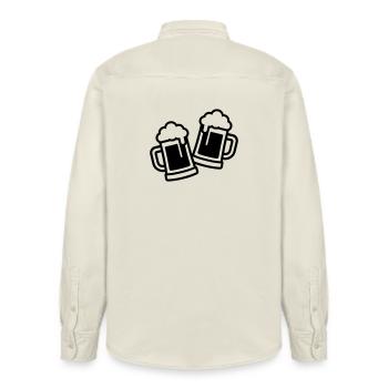 Beer Mug Beer Beer Glass - Relaxed Fit Unisex Organic Shirt by Stanley/Stella - soft Ecru - Back - AI Model Male 178 light (178cm)