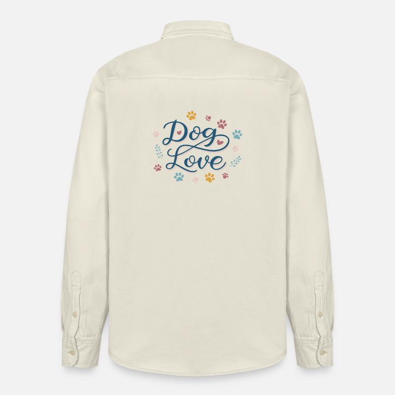Hundeliebe Skript Pastellfarbene Pfote - Relaxed Fit Unisex Organic Hemd von Stanley/Stella - Natur