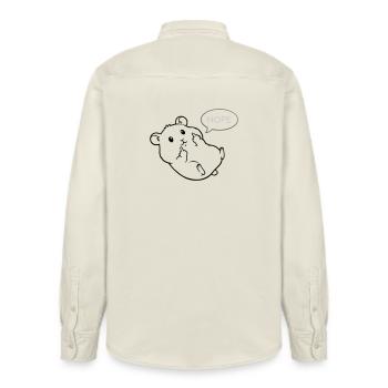 lazy hamster hamster lover hamster owner - Relaxed Fit Unisex Organic Shirt by Stanley/Stella - soft Ecru - Back - AI Model Male 178 light (178cm)