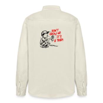 It's a trick - Relaxed Fit Unisex Organic Shirt by Stanley/Stella - soft Ecru - Back - AI Model Male 178 light (178cm)