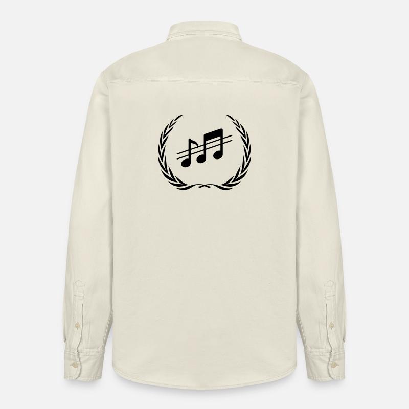 Couronne de notes de musique - Chemise unisexe coupe décontractée bio Stanley/Stella - écru doux