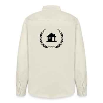 Haus Symbol Home Kranz - Relaxed Fit Unisex Organic Hemd von Stanley/Stella - Natur - Hinten - AI Model Male 178 light (178cm)