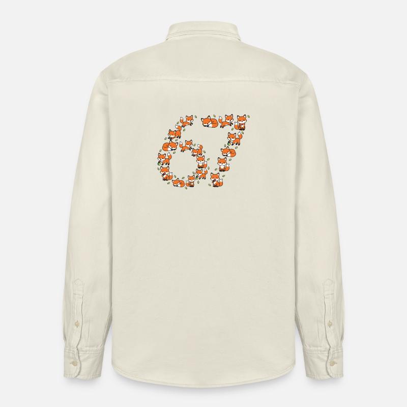 Fox Ring Pattern 67 Meme - Relaxed Fit Unisex Organic Shirt by Stanley/Stella - soft Ecru