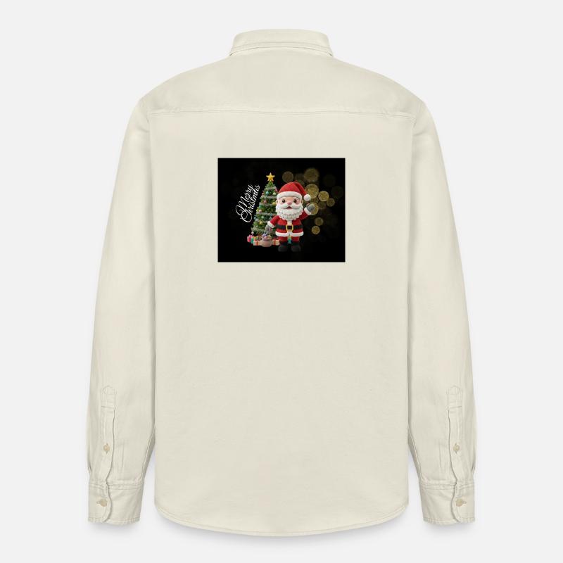 Gestrickter Santa mit Weihnachtsbaum - Relaxed Fit Unisex Organic Hemd von Stanley/Stella - Natur