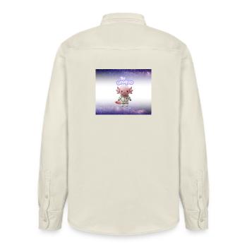 Be Unique Cuddly Astronaut - Relaxed Fit Unisex Organic Shirt by Stanley/Stella - soft Ecru - Back - AI Model Male 178 light (178cm)
