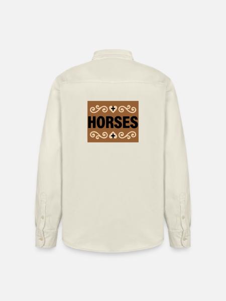Horses Lettering Retro Riding - Relaxed Fit Unisex Organic Shirt by Stanley/Stella - soft Ecru