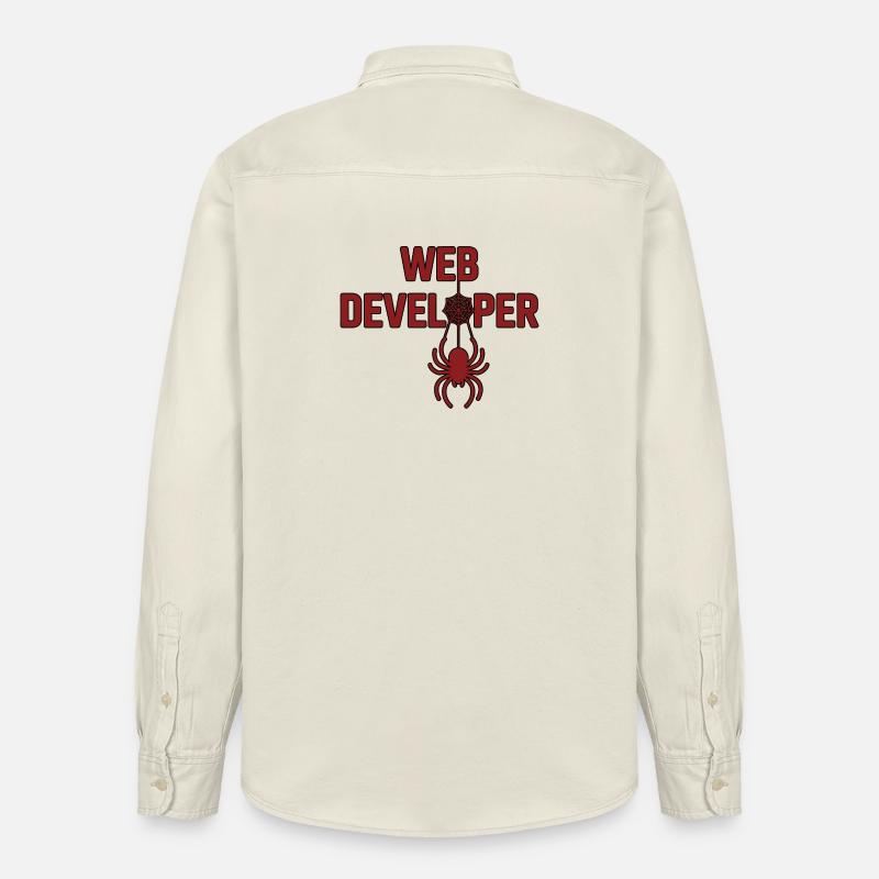 Web Developer Spider Logo Shirt - Relaxed Fit Unisex Organic Shirt by Stanley/Stella - soft Ecru