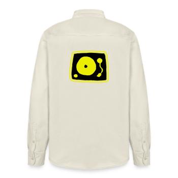 Plattenspieler - Relaxed Fit Unisex Organic Hemd von Stanley/Stella - Natur - Hinten - AI Model Male 178 light (178cm)