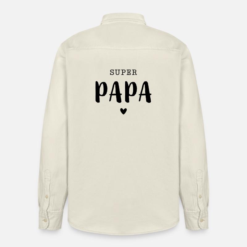 Super Papa mit Herz - Relaxed Fit Unisex Organic Hemd von Stanley/Stella - Natur