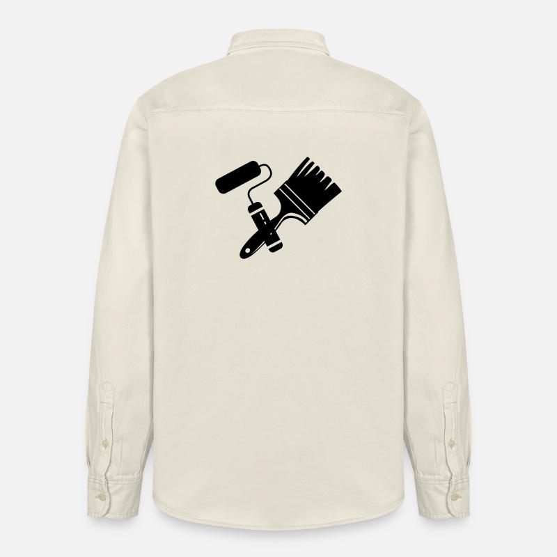 Tool Painter Walze und Pinsel Logo - Relaxed Fit Unisex Organic Hemd von Stanley/Stella - Natur