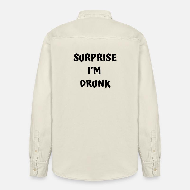 Texte drôle d’ivrogne - Chemise unisexe coupe décontractée bio Stanley/Stella - écru doux