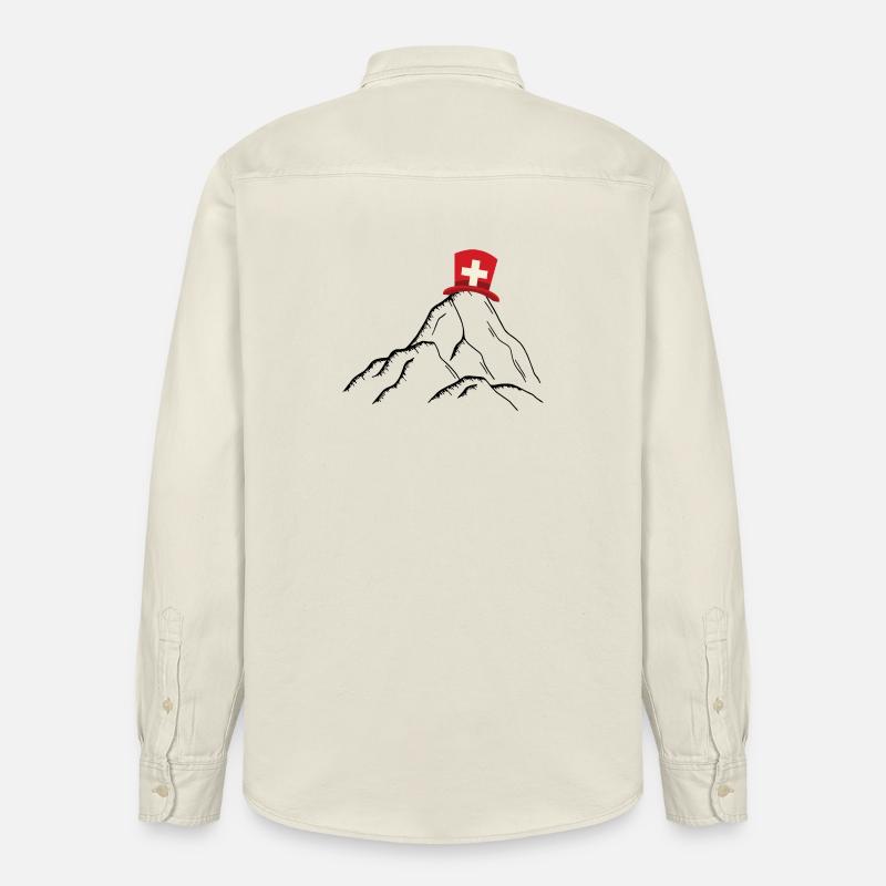 Schweiz - Schweizer Berge - Relaxed Fit Unisex Organic Hemd von Stanley/Stella - Natur
