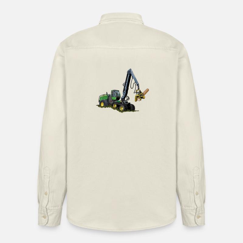 Moissonneuse-batteuse, Moissonneuse-batteuse - Chemise unisexe coupe décontractée bio Stanley/Stella - écru doux