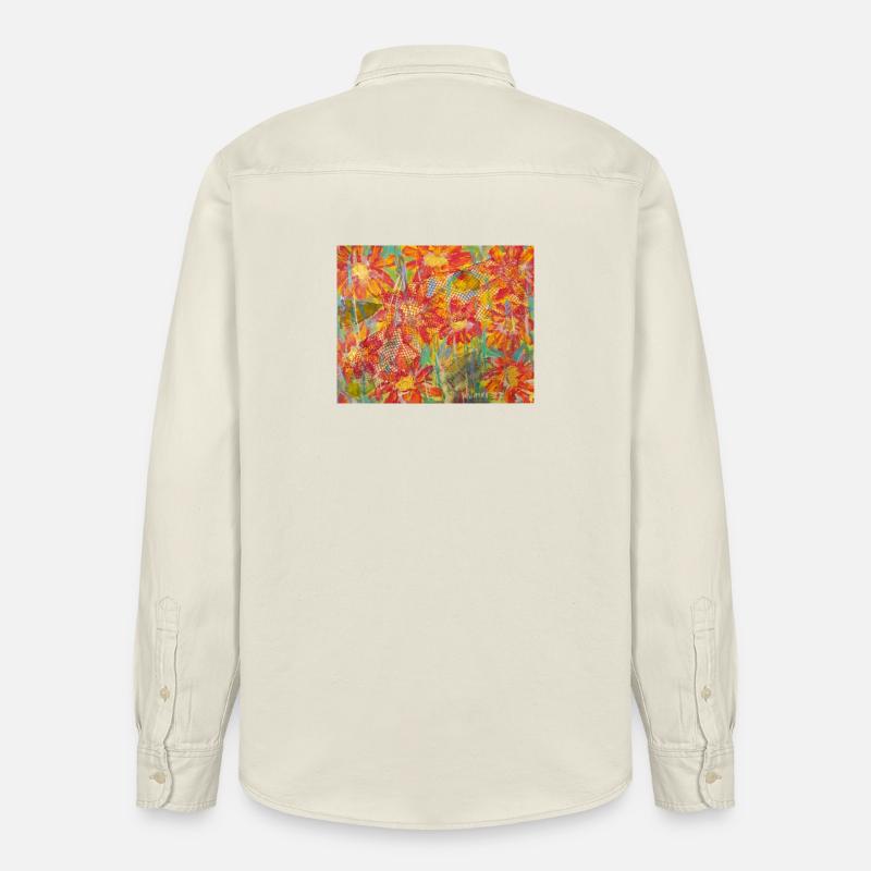 Lebendige Blumenwiese im Impressionstil - Relaxed Fit Unisex Organic Hemd von Stanley/Stella - Natur