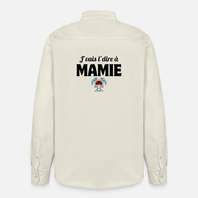 grand-mère, mamie, j'vais le dire - Chemise unisexe coupe décontractée bio Stanley/Stella - écru doux