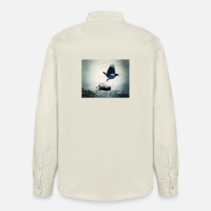 Le Vol du Corbeau - Chemise unisexe coupe décontractée bio Stanley/Stella - écru doux