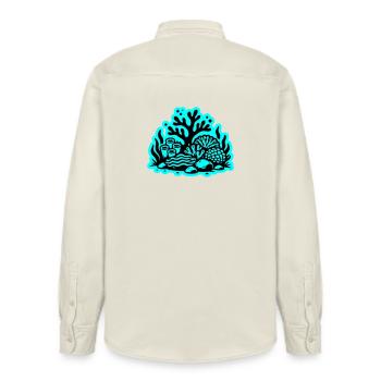 Korallenriff Ozean Korallen Symbol - Relaxed Fit Unisex Organic Hemd von Stanley/Stella - Natur - Hinten - AI Model Male 178 light (178cm)
