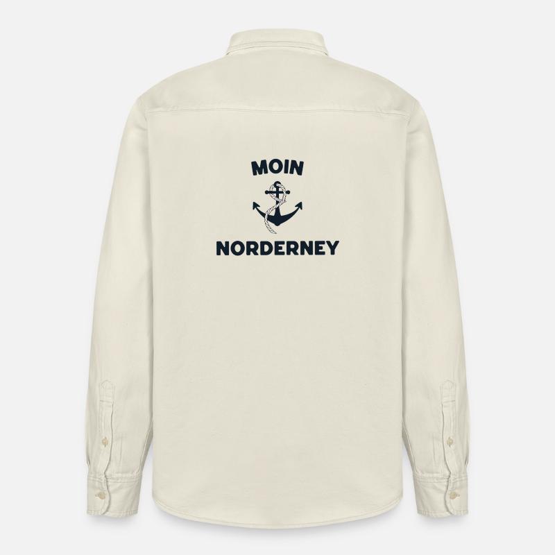 Moin Norderney – Conception d’ancres maritimes - Chemise unisexe coupe décontractée bio Stanley/Stella - écru doux