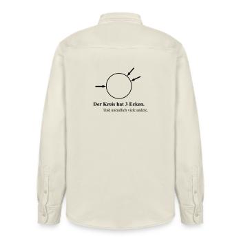 Drei Ecken - Relaxed Fit Unisex Organic Hemd von Stanley/Stella - Natur - Hinten - AI Model Male 178 light (178cm)