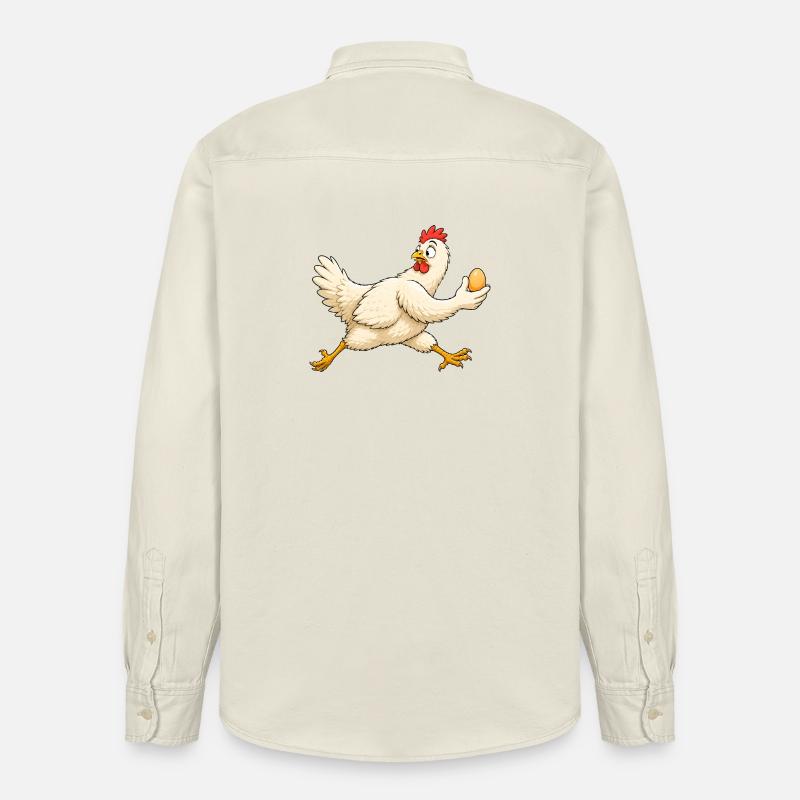 Chicken met l’œuf en sécurité - Chemise unisexe coupe décontractée bio Stanley/Stella - écru doux