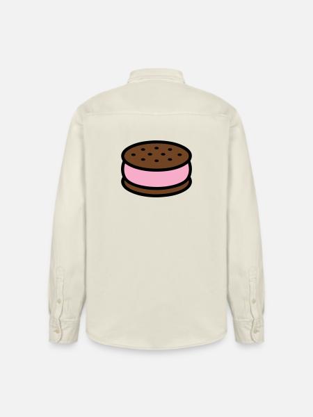 Eissandwich Keks Grafik - Relaxed Fit Unisex Organic Shirt by Stanley/Stella - soft Ecru