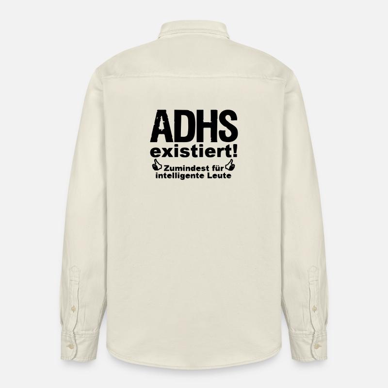 ADHS Spruch hyperaktiv Medizin Geschenk - Relaxed Fit Unisex Organic Hemd von Stanley/Stella - Natur