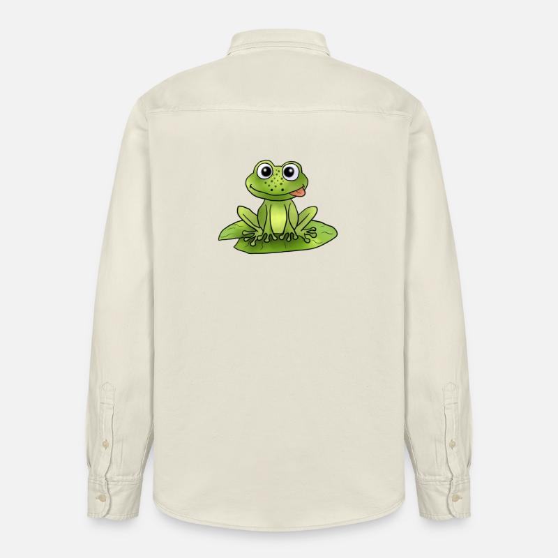 Frosch auf Seerose - Relaxed Fit Unisex Organic Hemd von Stanley/Stella - Natur