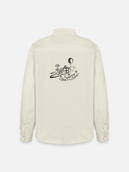 Happy Birthday motif, Congratulations - Relaxed Fit Unisex Organic Shirt by Stanley/Stella - soft Ecru