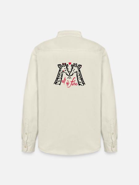 Giraffen Liebe - Relaxed Fit Unisex Organic Hemd von Stanley/Stella - Natur