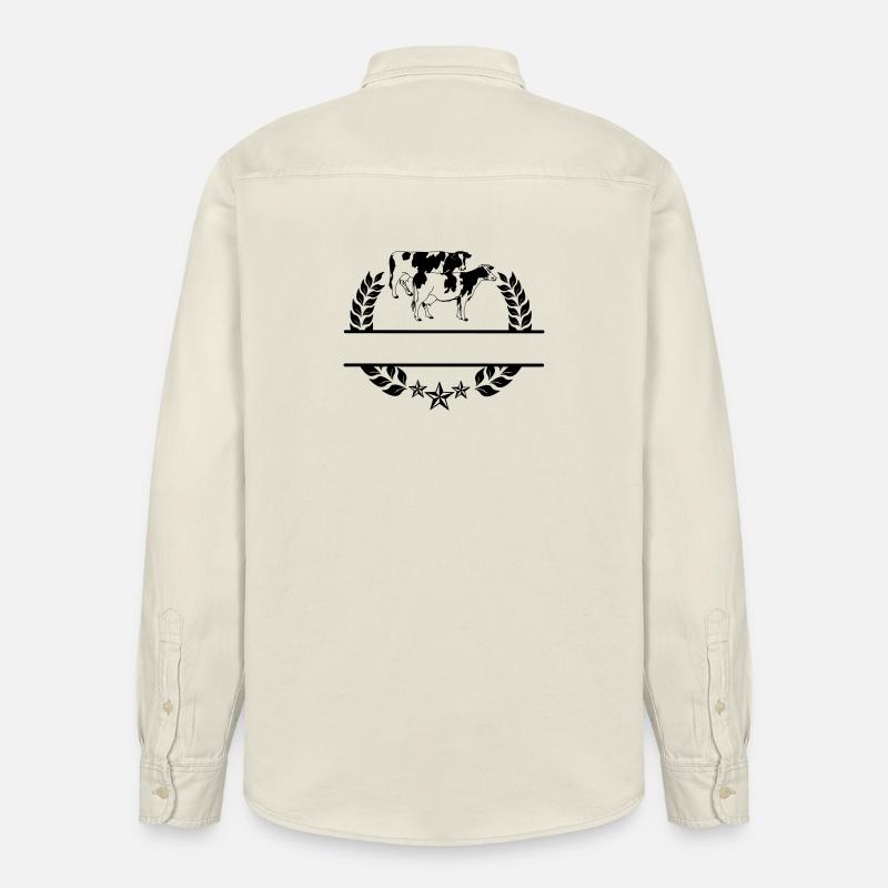 Monogramme de vaches - Chemise unisexe coupe décontractée bio Stanley/Stella - écru doux