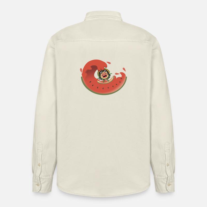 Surf pastèque - Chemise unisexe coupe décontractée bio Stanley/Stella - écru doux