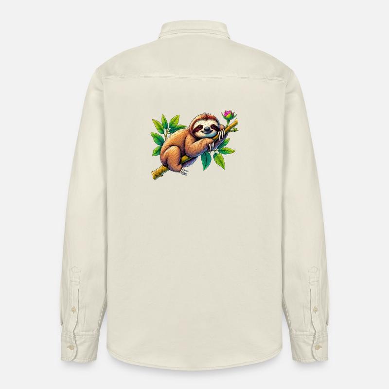 Faultier - Relaxed Fit Unisex Organic Hemd von Stanley/Stella - Natur