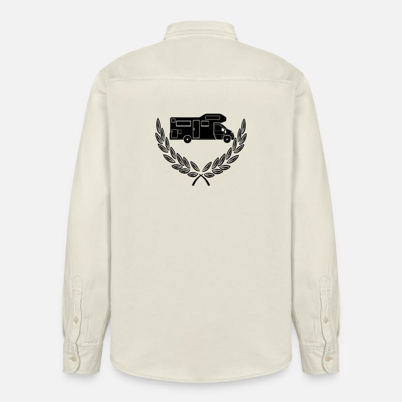 Camping-car en couronne de laurier - Chemise unisexe coupe décontractée bio Stanley/Stella - écru doux