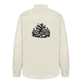 Korallen Symbol Korallenriff Ozean - Relaxed Fit Unisex Organic Hemd von Stanley/Stella - Natur - Hinten - AI Model Male 178 light (178cm)