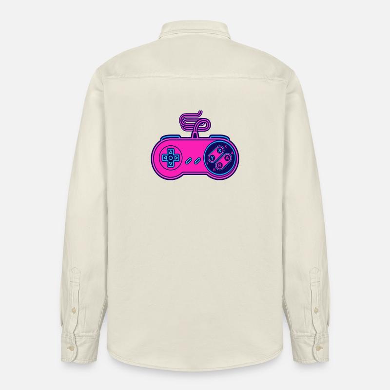 Retro-Pink-Neon-Controller - Relaxed Fit Unisex Organic Hemd von Stanley/Stella - Natur