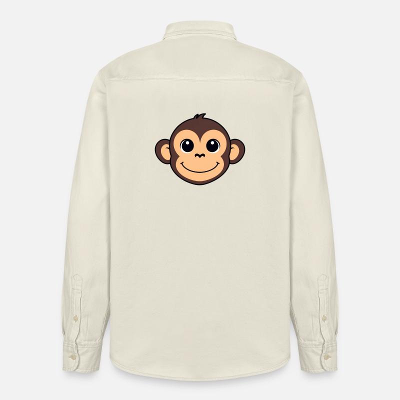 Dessin animé du singe joyeux - Chemise unisexe coupe décontractée bio Stanley/Stella - écru doux