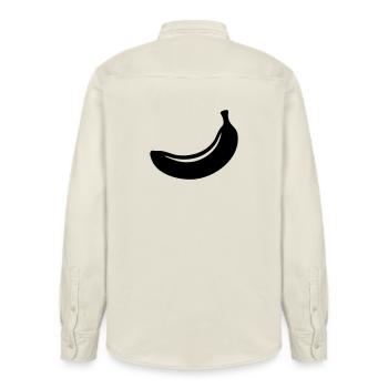 Banana Silhouette – Tropical Fruit Design - Relaxed Fit Unisex Organic Hemd von Stanley/Stella - Natur - Hinten - AI Model Male 178 light (178cm)
