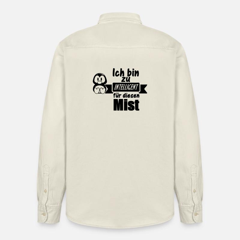 Pinguin Spruch - Zu intelligent Geschenk - Relaxed Fit Unisex Organic Hemd von Stanley/Stella - Natur