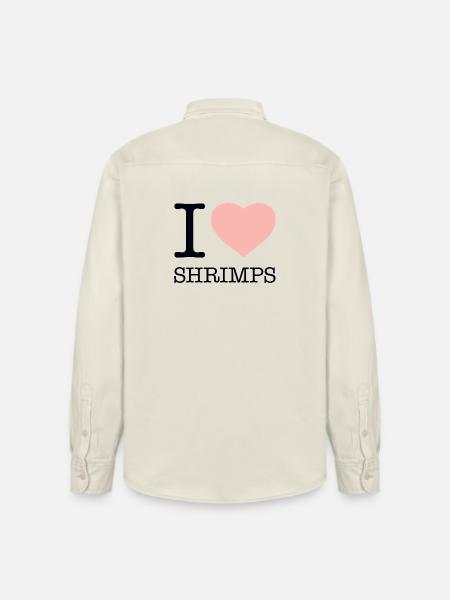 I LOVE SHRIMPS - Relaxed Fit Unisex Organic Shirt by Stanley/Stella - soft Ecru