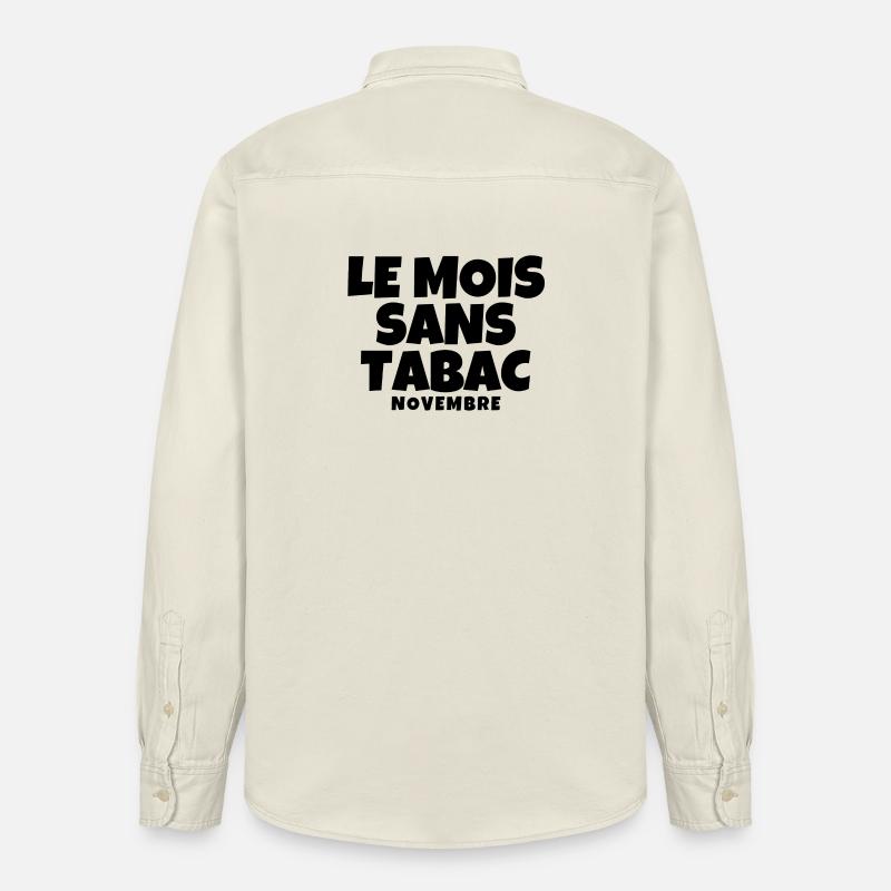 tabac, mois sans tabac, anti tabac - Chemise unisexe coupe décontractée bio Stanley/Stella - écru doux