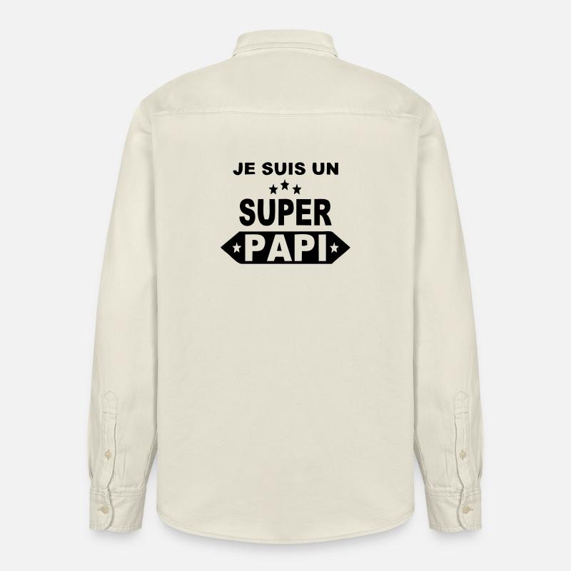 Je suis un super papi - Chemise unisexe coupe décontractée bio Stanley/Stella - écru doux