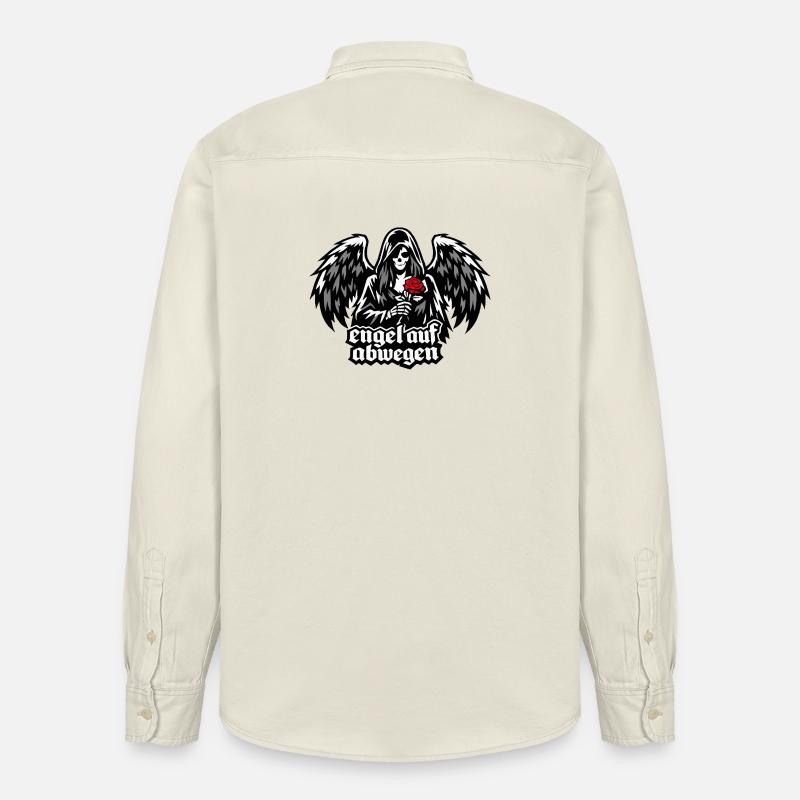 Engel auf Abwegen mit Rose "Todesengel" - Relaxed Fit Unisex Organic Hemd von Stanley/Stella - Natur