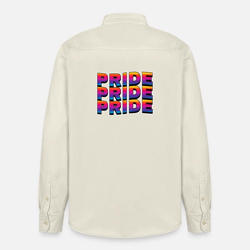 Pride Regenbogen Schriftzug - Relaxed Fit Unisex Organic Hemd von Stanley/Stella - Natur
