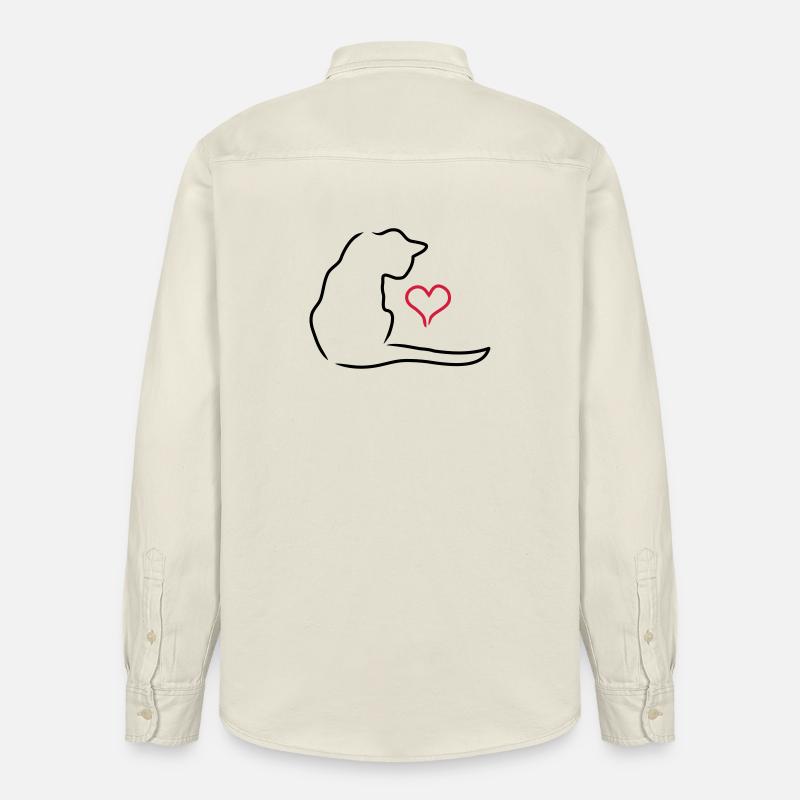 cat - Relaxed Fit Unisex Organic Shirt by Stanley/Stella - soft Ecru