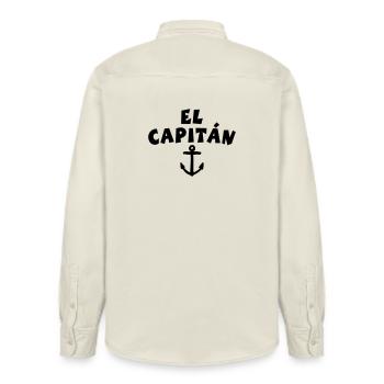 El Capitán Anker Kapitän Segeln Segler - Relaxed Fit Unisex Organic Hemd von Stanley/Stella - Natur - Hinten - AI Model Male 178 light (178cm)