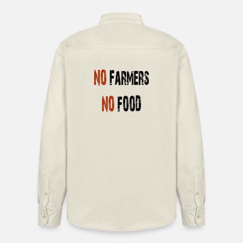 Pas d'agriculteurs pas de nourriture - Chemise unisexe coupe décontractée bio Stanley/Stella - écru doux