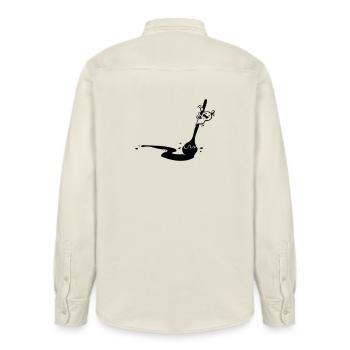 Koch Köchin. Lustiger Löffel. Kochlöffel Suppen - Relaxed Fit Unisex Organic Hemd von Stanley/Stella - Natur - Hinten - AI Model Male 178 light (178cm)