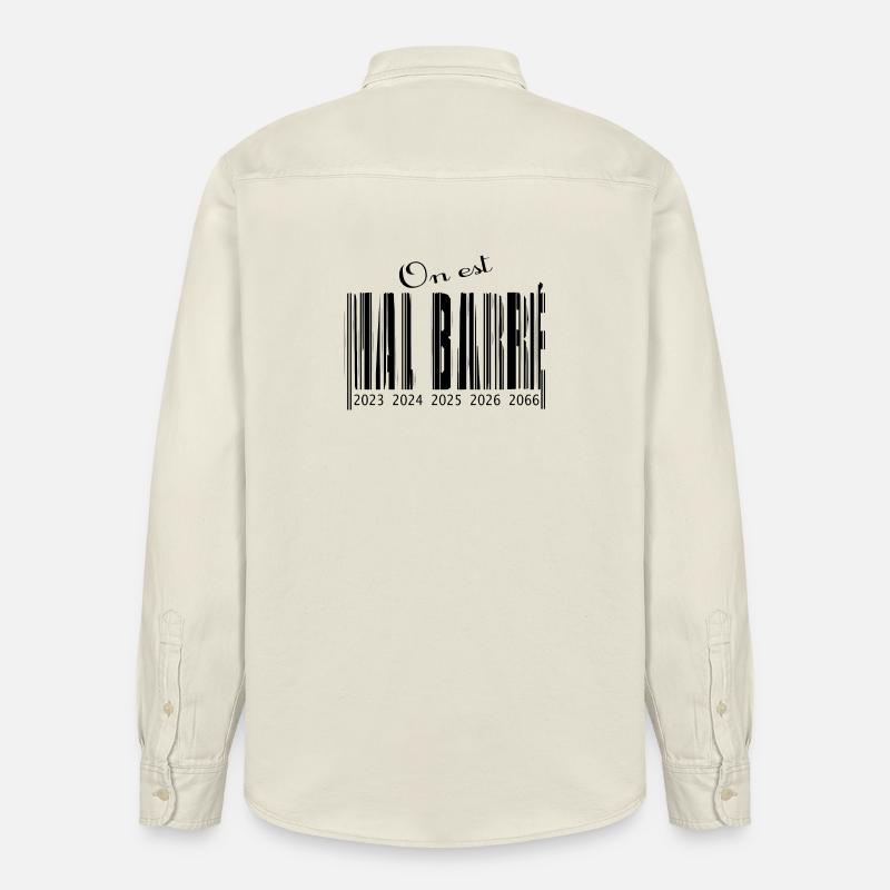 mal barré code barre - Chemise unisexe coupe décontractée bio Stanley/Stella - écru doux
