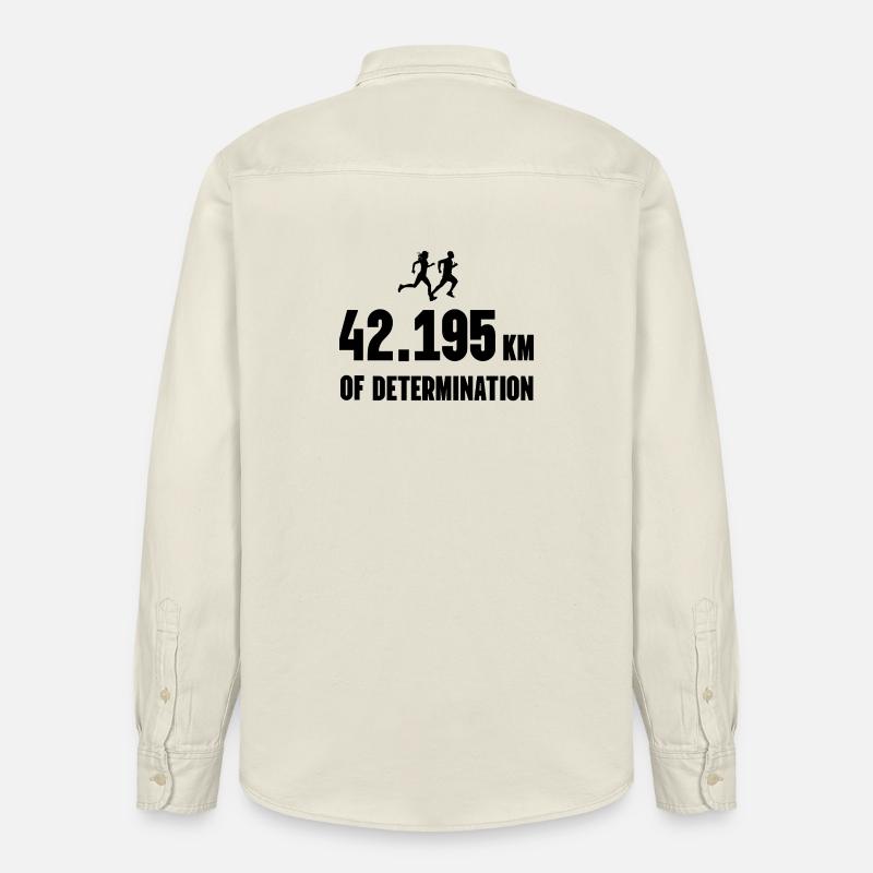 Marathon - 42,195 km de détermination - Chemise unisexe coupe décontractée bio Stanley/Stella - écru doux