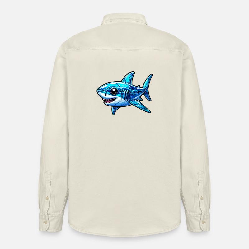 Requin - Chemise unisexe coupe décontractée bio Stanley/Stella - écru doux